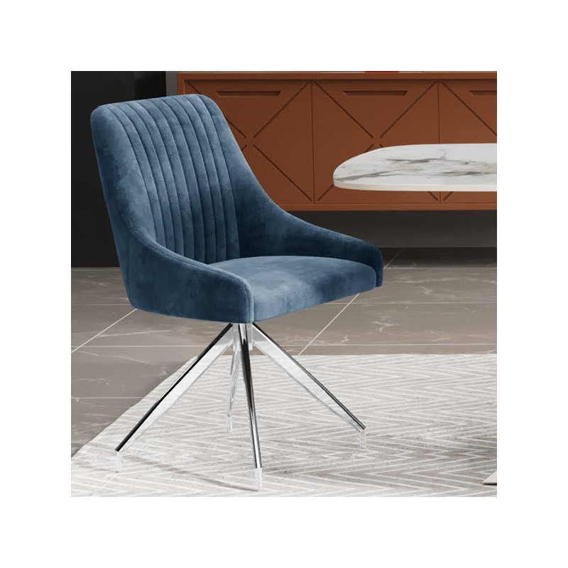 HUGO S Velvet Blue - Swivel SSS Legs
