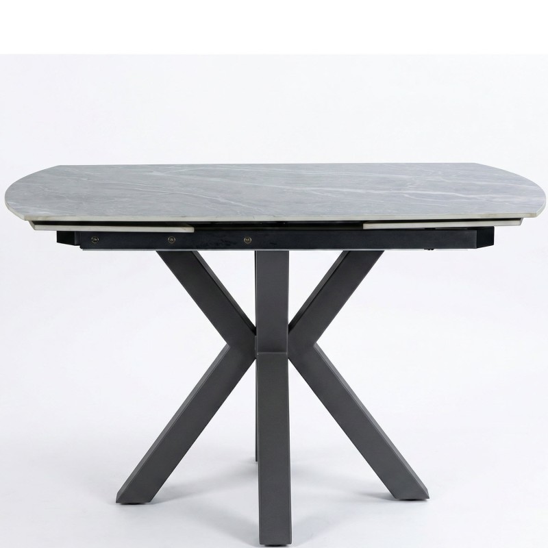THEO Ceramic Argento Grey Matt Extending Dining Table (120/180cm)