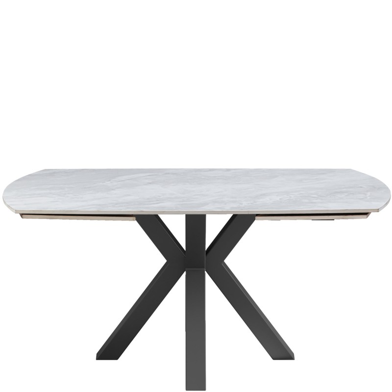 THEO Ceramic Pearla Grey Gloss Extending Dining Table (120/180cm)