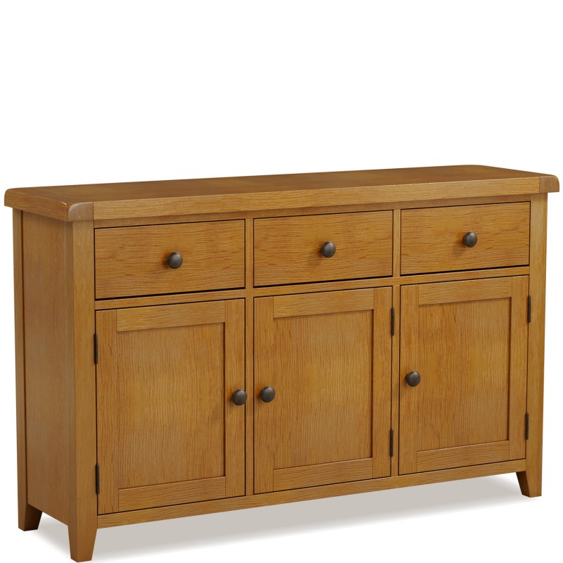 Barton Oak Living & Dining 3 Door 3 Drawer Sideboard