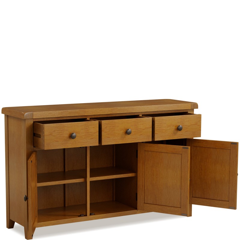 Barton Oak Living & Dining 3 Door 3 Drawer Sideboard