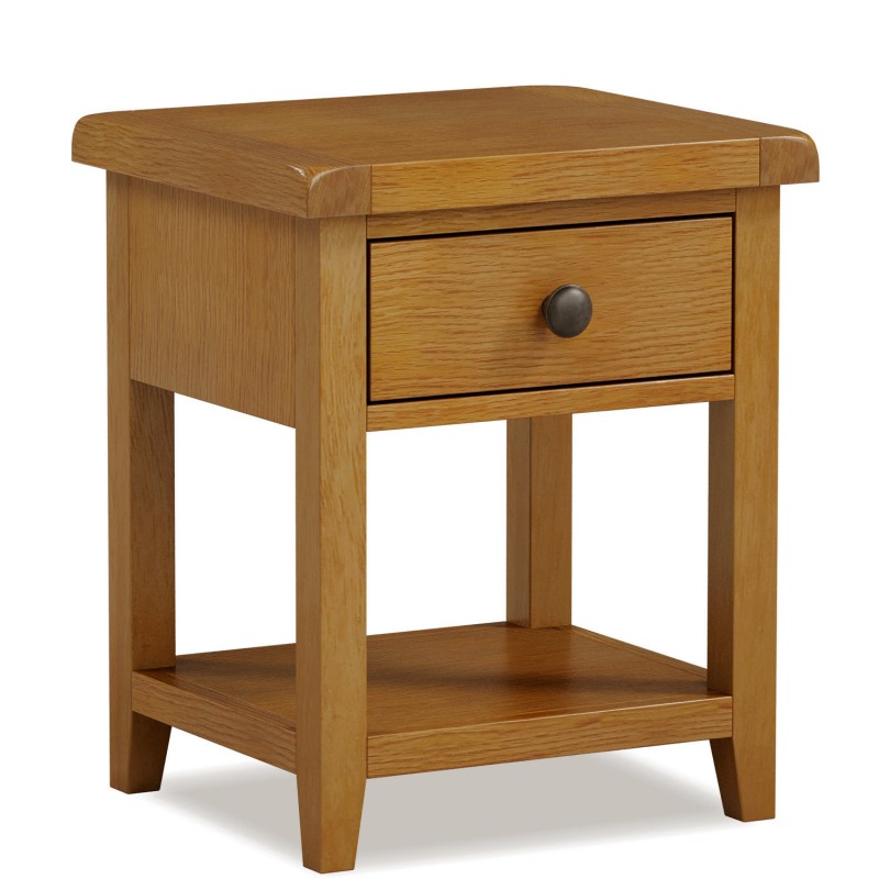 Barton Oak Living & Dining Lamp Table With Drawer
