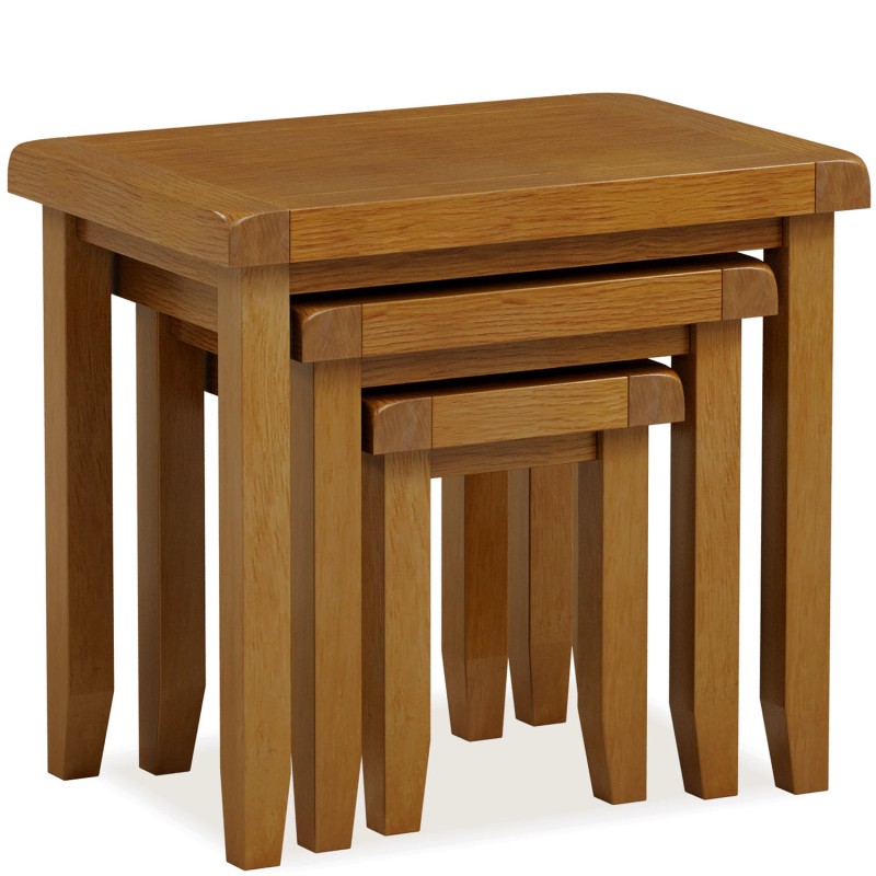Barton Oak Living & Dining Nest Of 3 Tables
