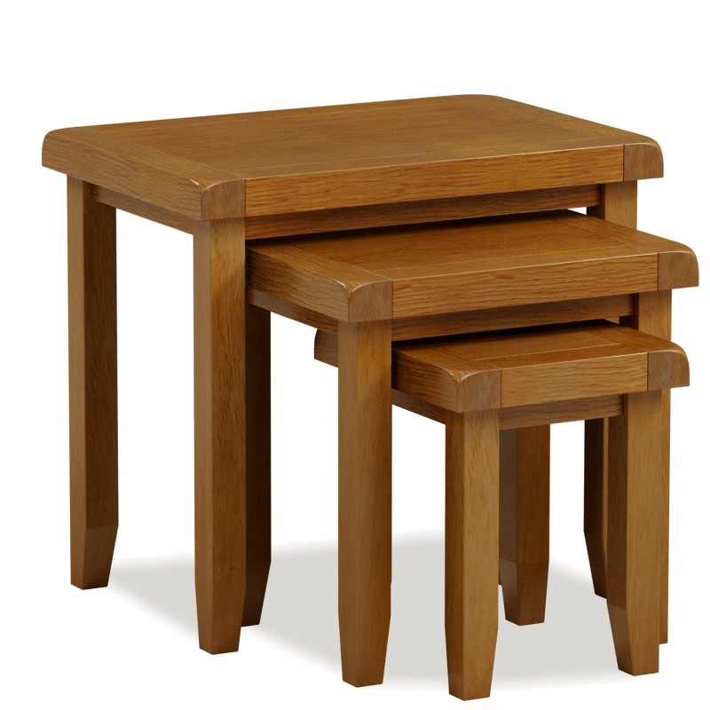 Barton Oak Living & Dining Nest Of 3 Tables