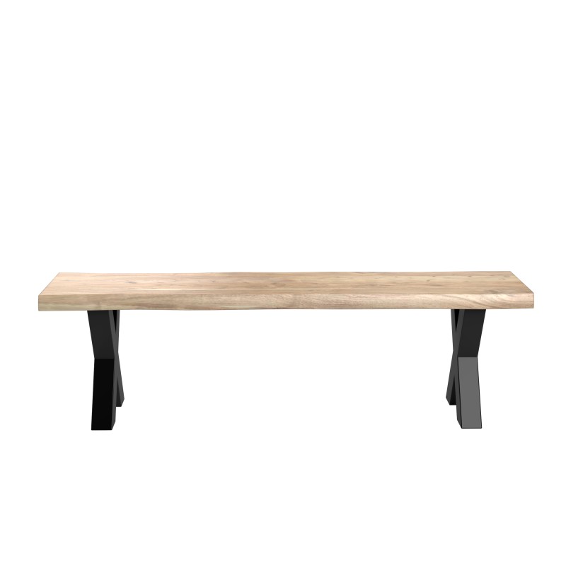 ACACIA LIVE EDGE 160 cm  X LEG BENCH