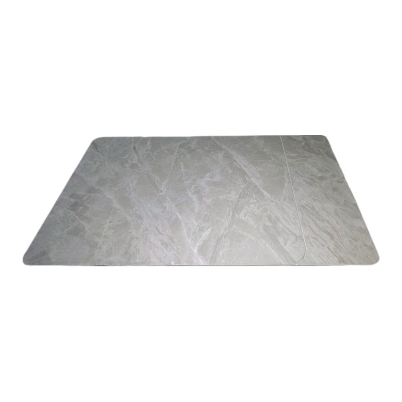 PAOLO Petite Argento Grey Gloss Ceramic Extending Dining Table (90/120/150cm)