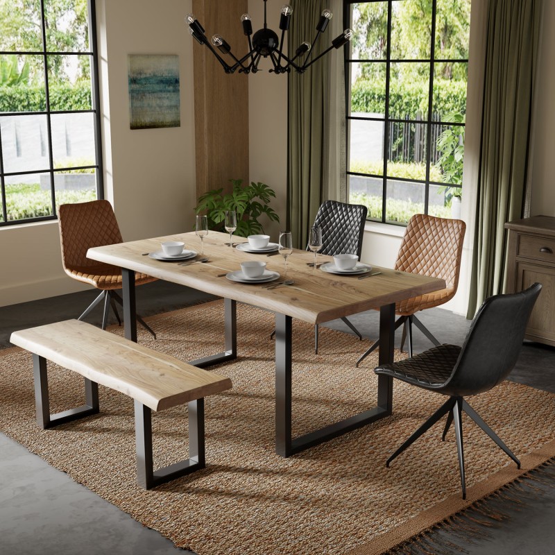 ACACIA LIVE EDGE 180 cm U LEG Dining TABLE