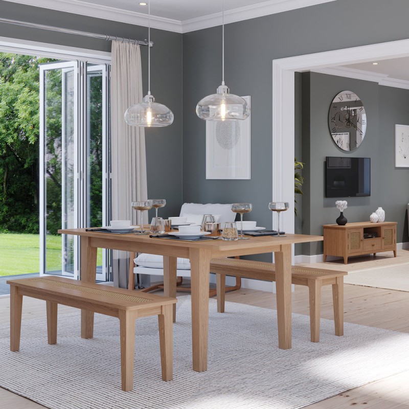 Elegans Natural Oak Extending Dining Table And 4 Chairs
