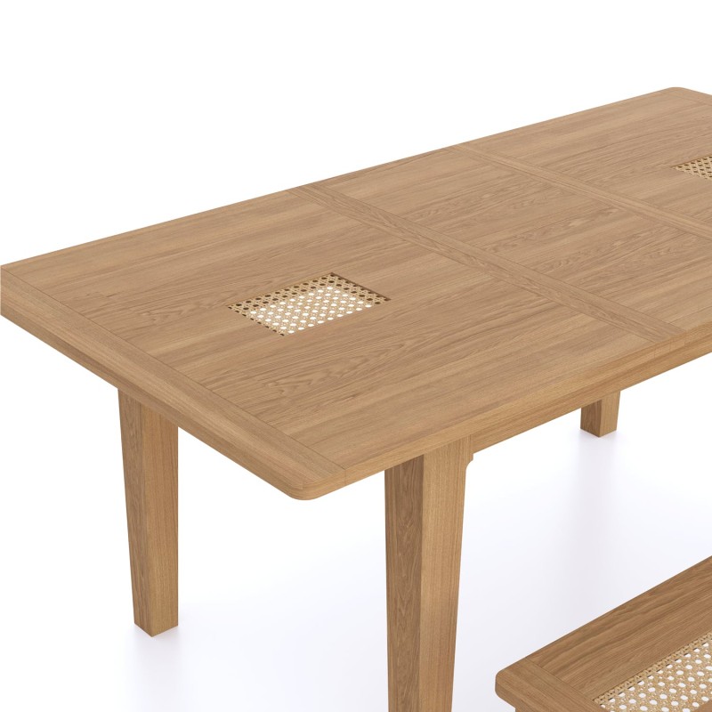 Elegans Natural Oak Extending Dining Table And 4 Chairs