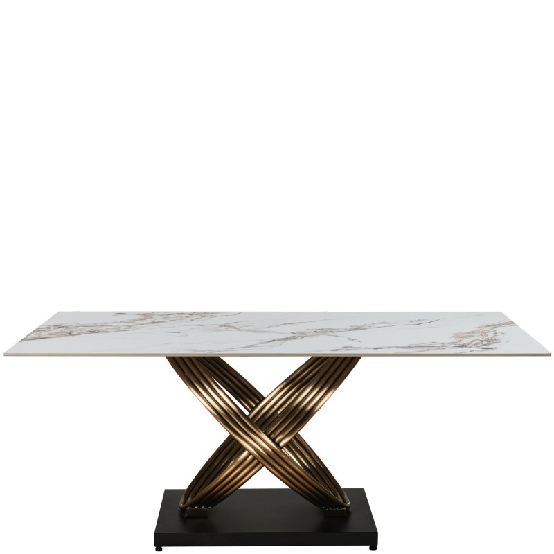 MATTIA Ceramic Pierre Dawn - Fixed Gloss 180 cm With 4 Chairs