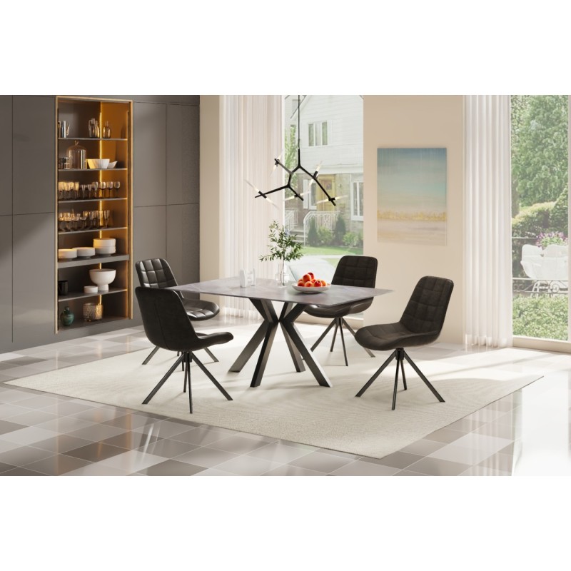 SANTO Ceramic Agrento Grey - Fixed 160 cm With 4 Chairs