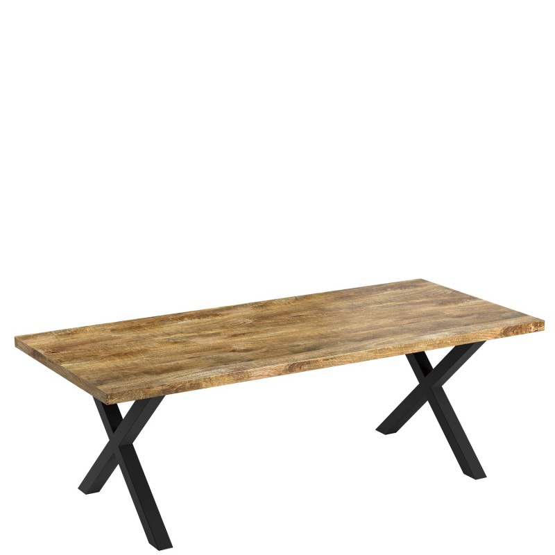 Sundara Mango 225cm DINING TABLE X LEG With 4 Chairs and 1 Bench