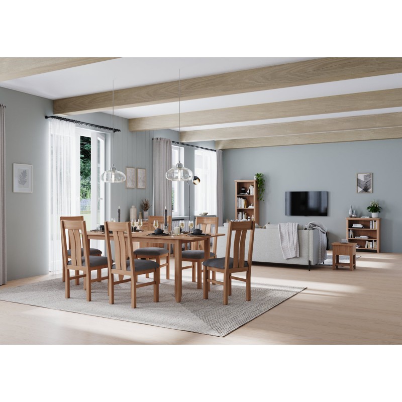 Harlyn Natural Oak 125/165cm Extending Dining Table With 6 Chairs