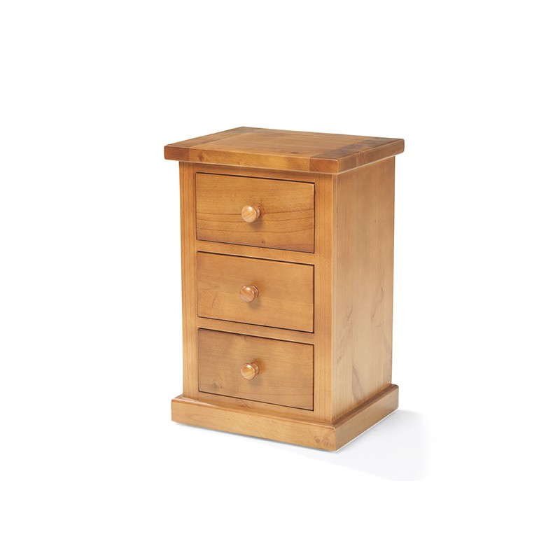 Chunky Pine Kids 3 Drawer Bedside Cabinet