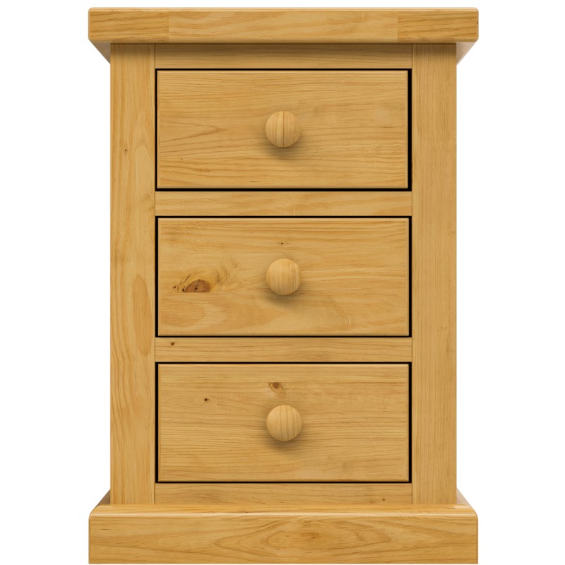 Chunky Pine Kids 3 Drawer Bedside Cabinet