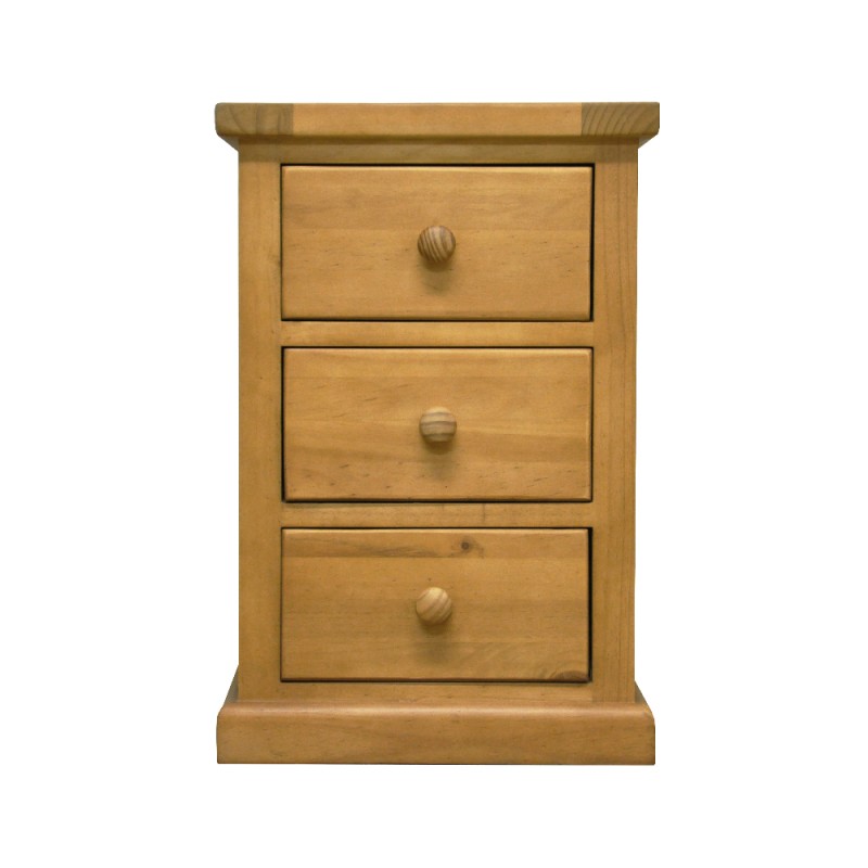 Chunky Pine 3 Drawer Bedside Cabinet