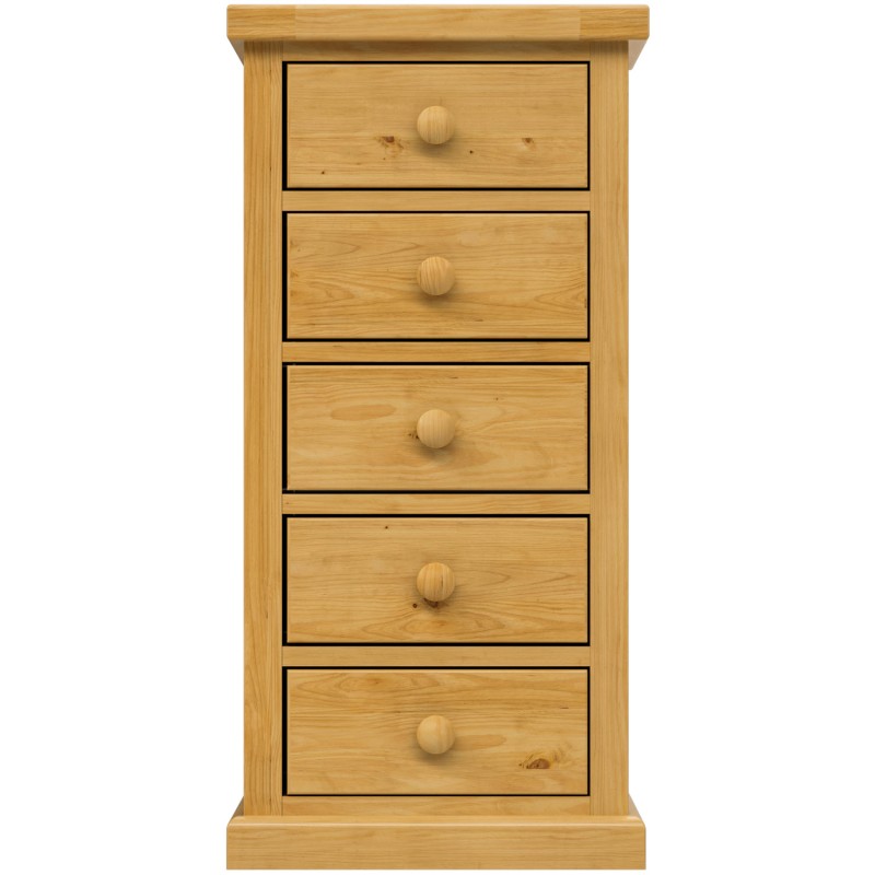 Chunky Pine 5 Drawer Tall Chest of Drawers