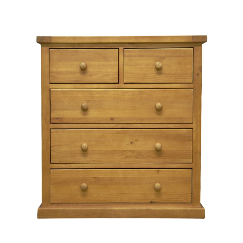 Chunky Pine 2 Over 3 Chest of Drawers