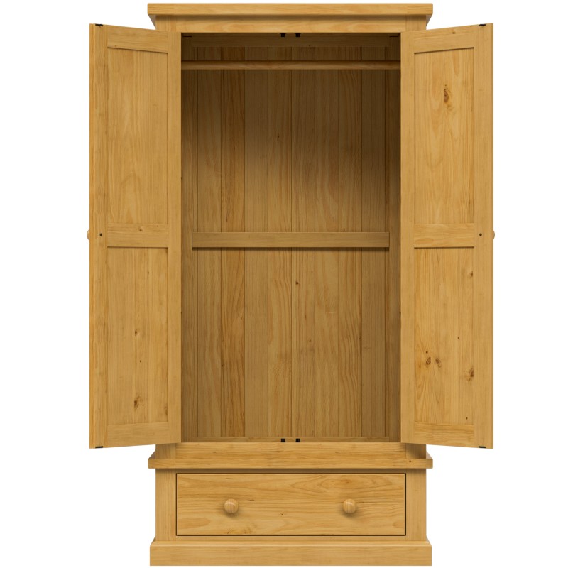 Chunky Pine Gents Double Wardrobe