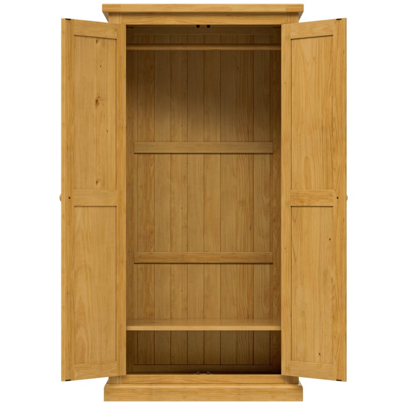 Chunky Pine Ladies Double Wardrobe