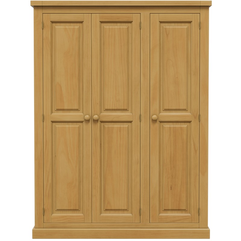 Chunky Pine Triple Wardrobe
