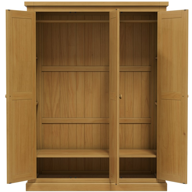 Chunky Pine Triple Wardrobe