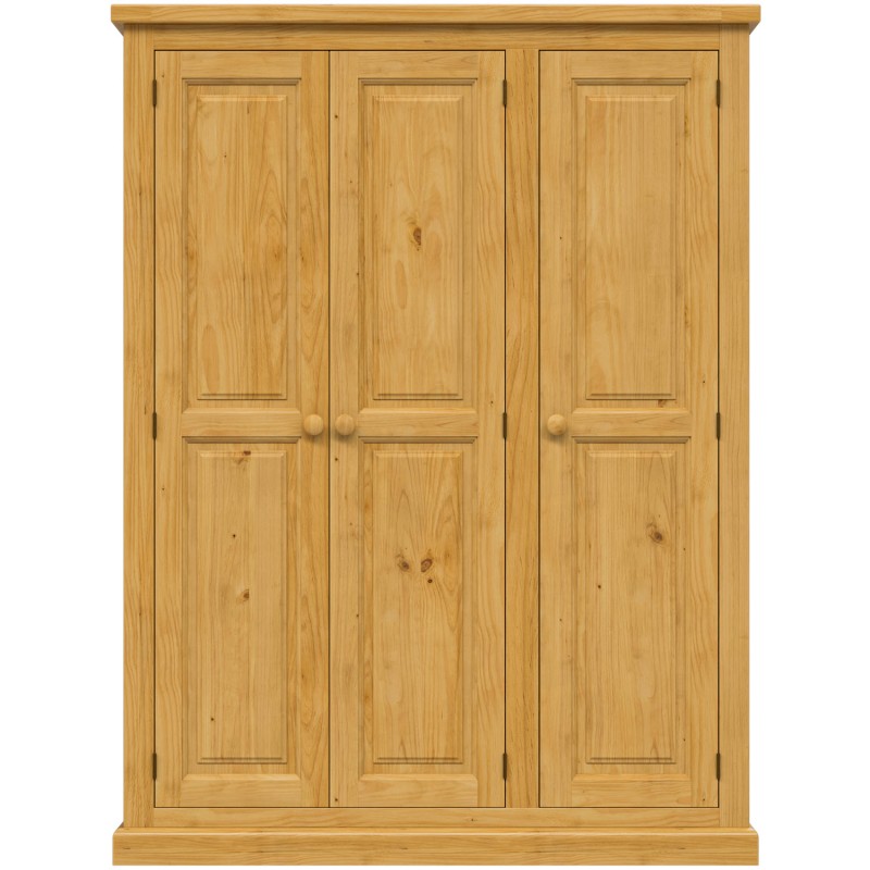 Chunky Pine Triple Wardrobe