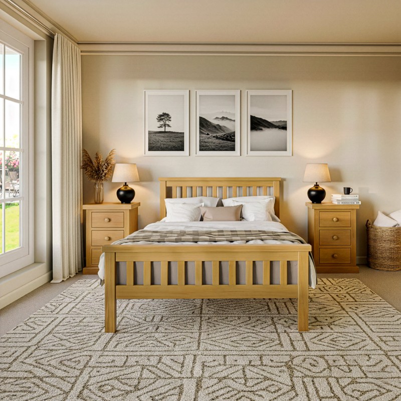 Chunky Pine Double Bed (4' 6")