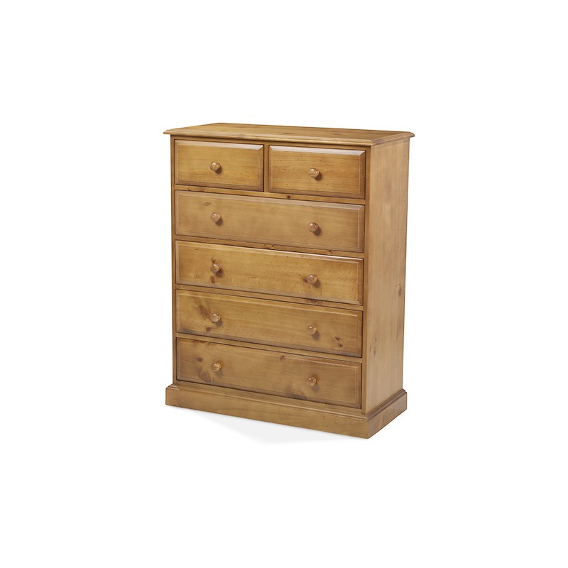 Country Pine 6 Drawer Chest of Drawers