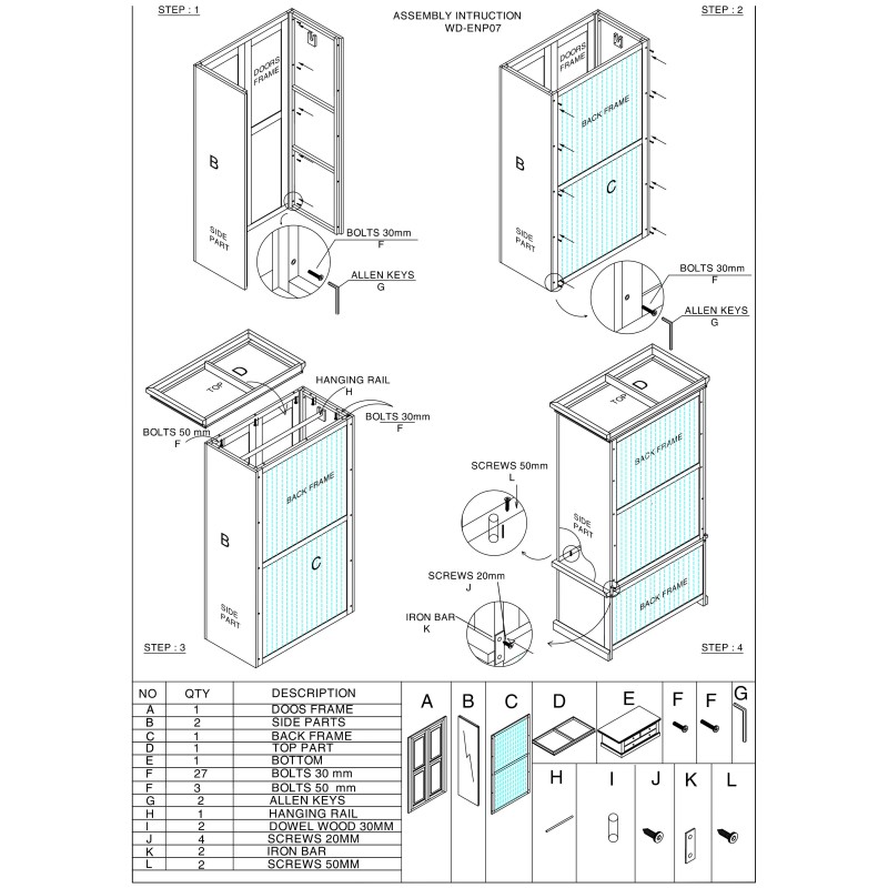 Country Pine Gents Double Wardrobe