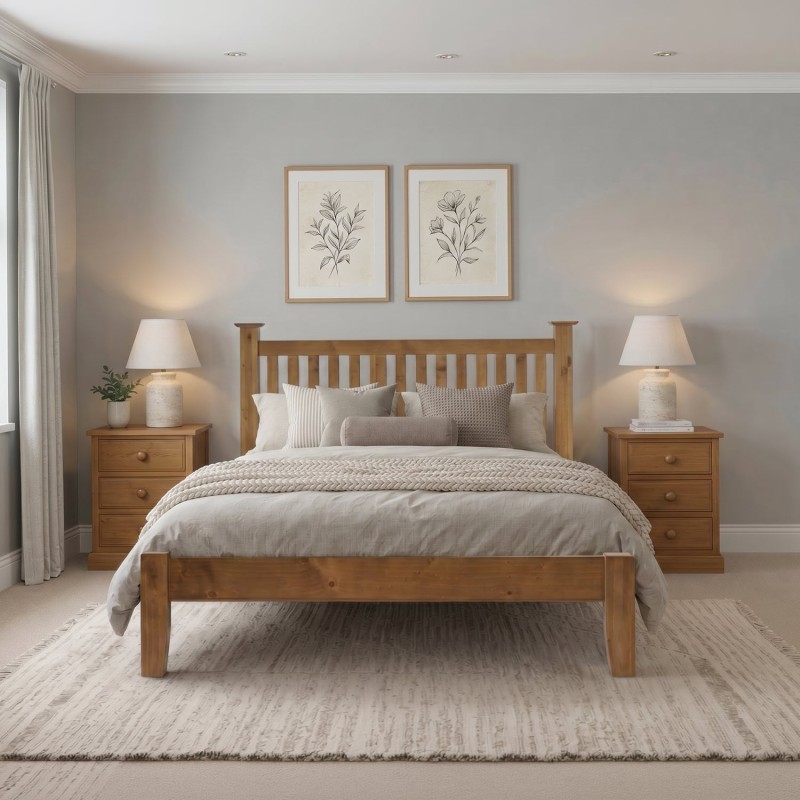 Country Pine King Size Bed (5')