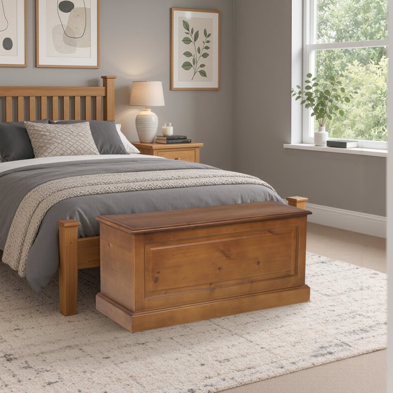 Country Pine Blanket Box