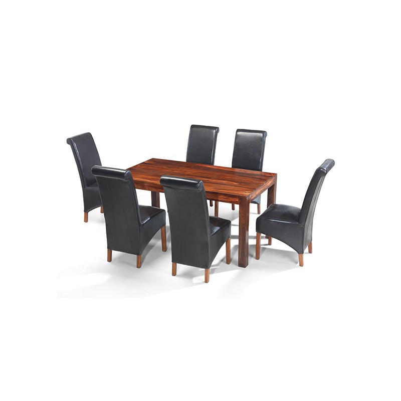 Cuba Sheesham 160 cm Dining Table and 6 Chairs