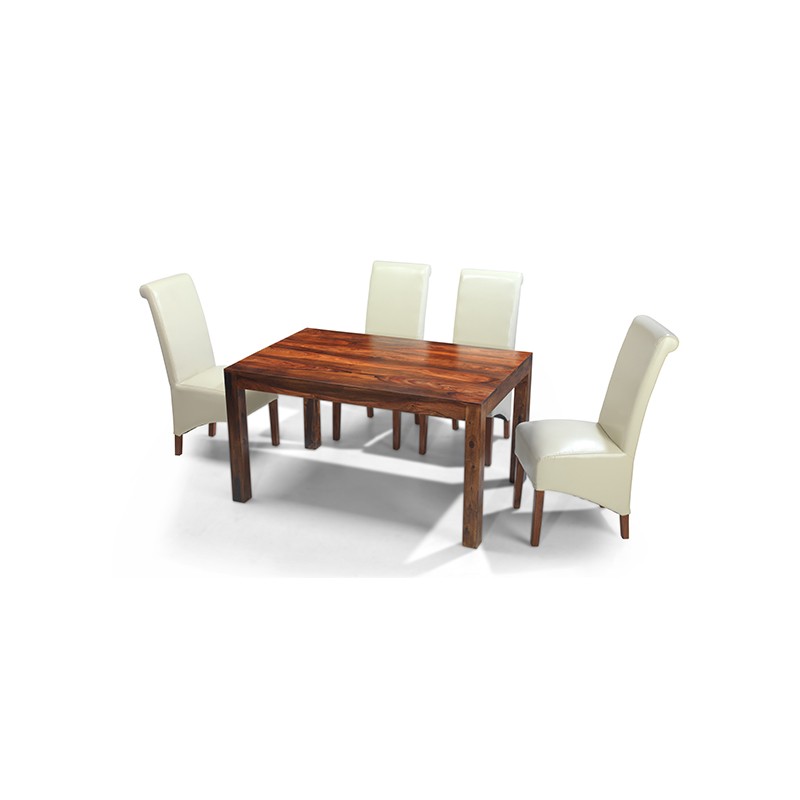 Cuba Sheesham 140 cm Dining Table and 4 Chairs