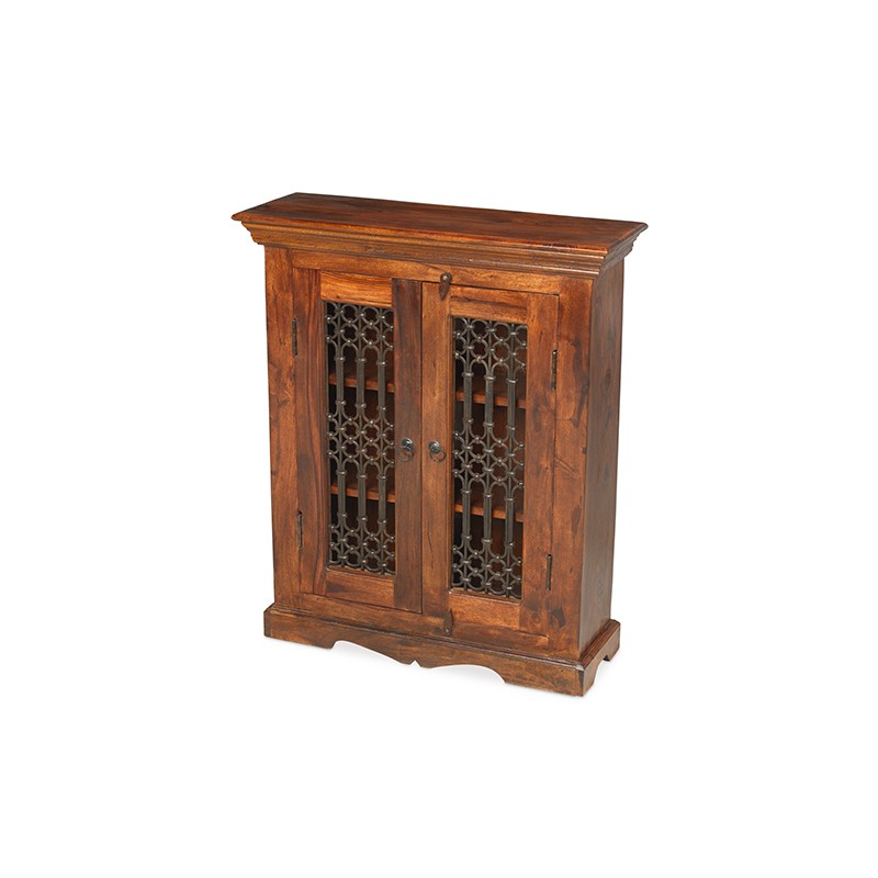 Jali Sheesham Ironwork Cabinet