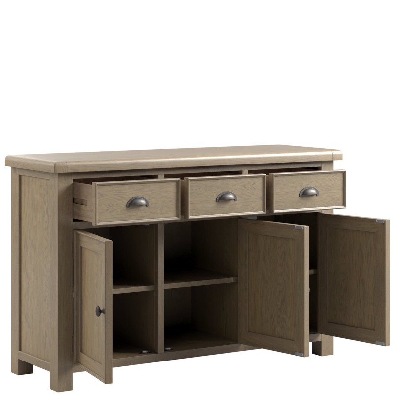 Stoneford Oak Large 3 Door 3 Drawer Sideboard