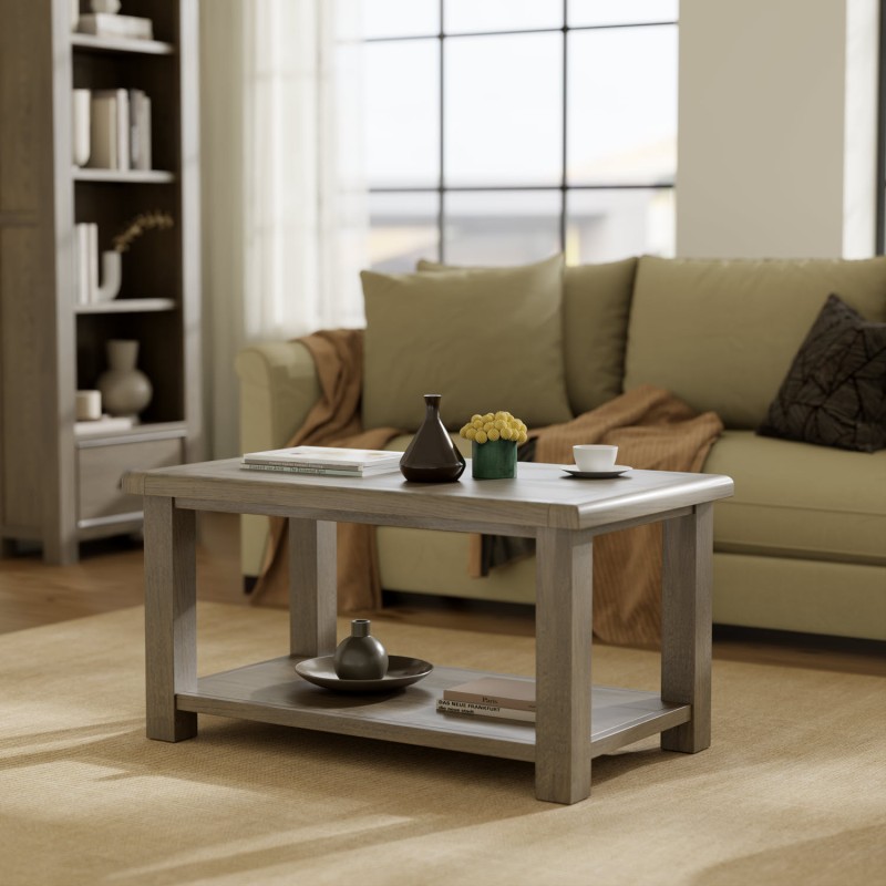 Stoneford Oak Coffee Table with Shelf