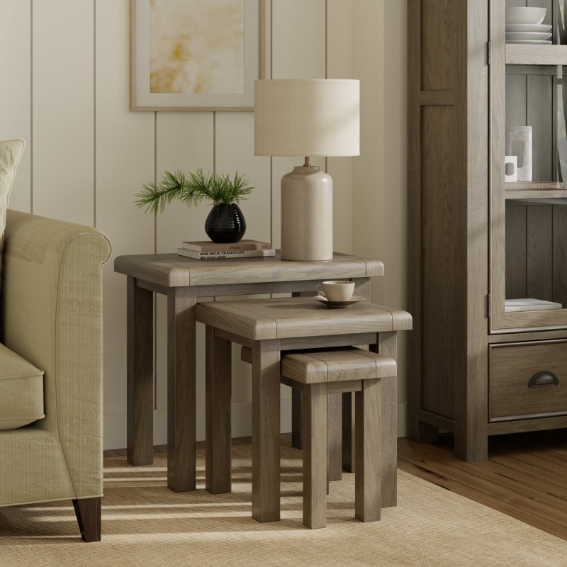 Stoneford Oak Nest of 3 Tables