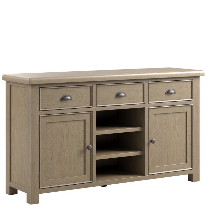 Stoneford Oak Large 2 Door, 6 Drawer Sideboard