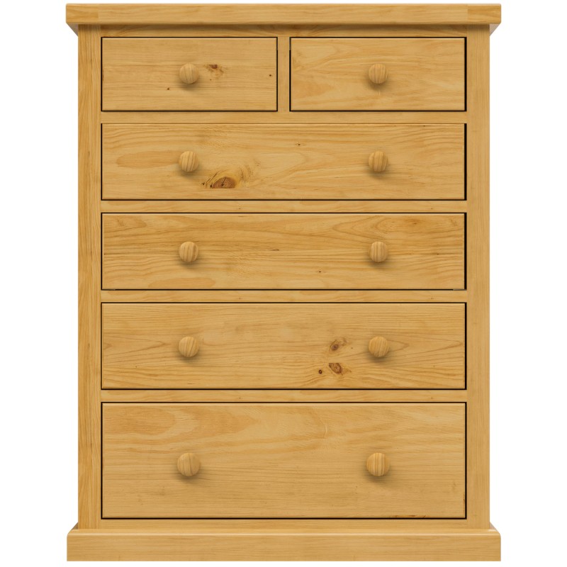 Chunky Pine 2 Over 4 Chest of Drawers