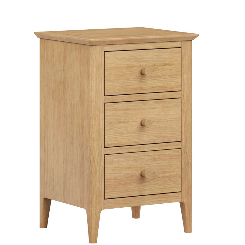 Danbury Oak 3 Drawer Bedside Cabinet