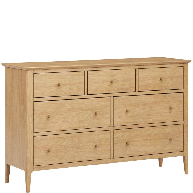 Danbury Oak 7 Drawer Wide Chest