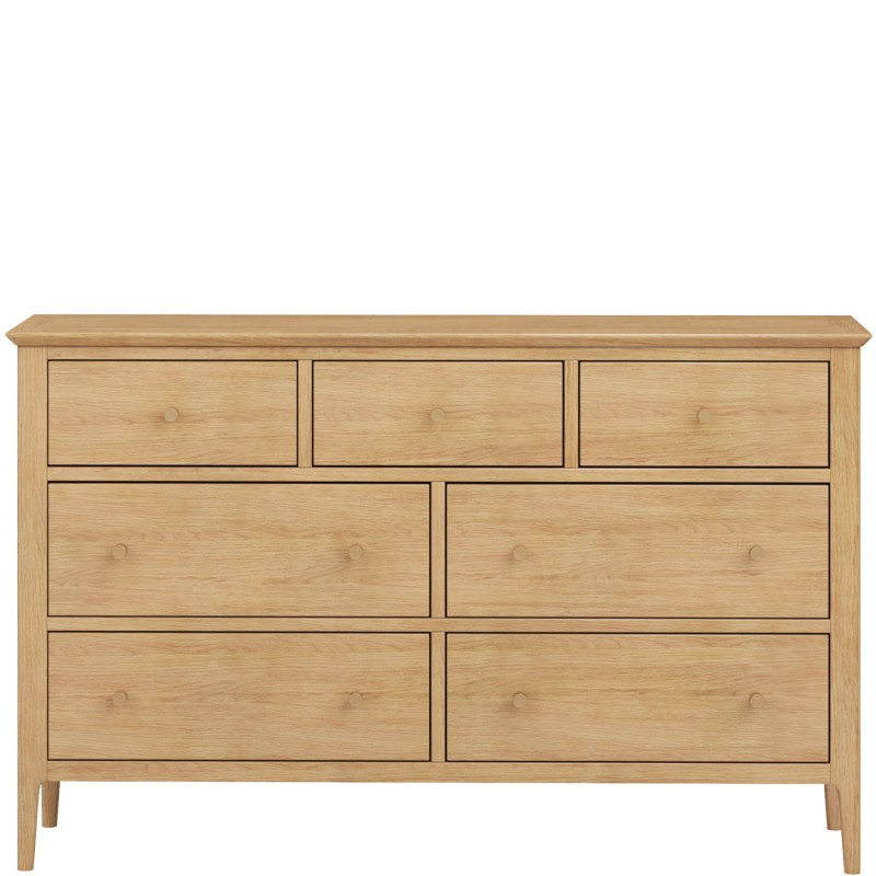 Danbury Oak 7 Drawer Wide Chest