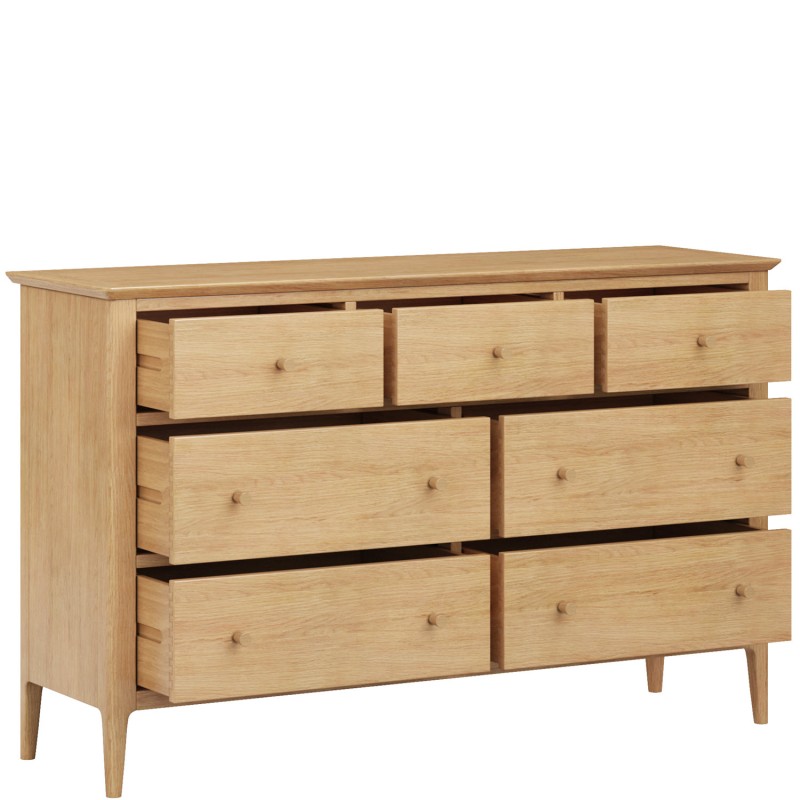 Danbury Oak 7 Drawer Wide Chest