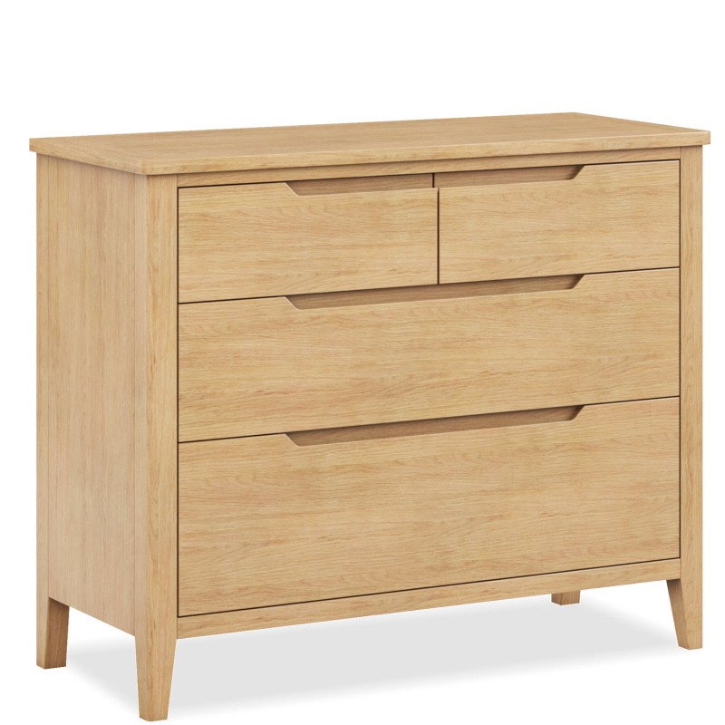 Harkus Oak 4 Drawer Wide Chest