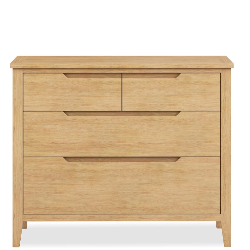 Harkus Oak 4 Drawer Wide Chest