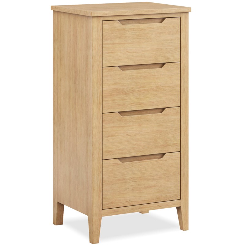 Harkus Oak 4 Drawer Tall Chest