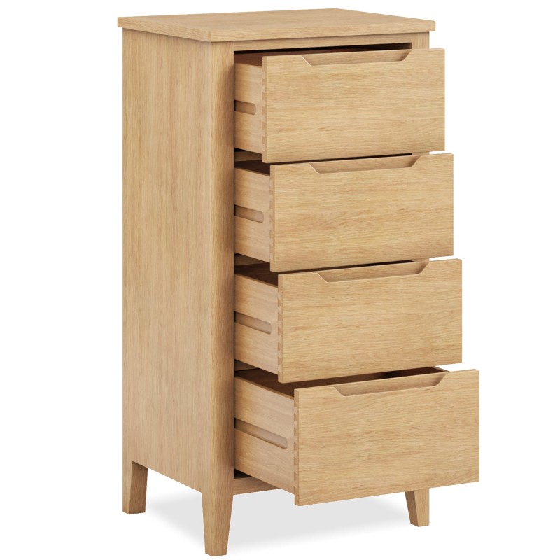 Harkus Oak 4 Drawer Tall Chest
