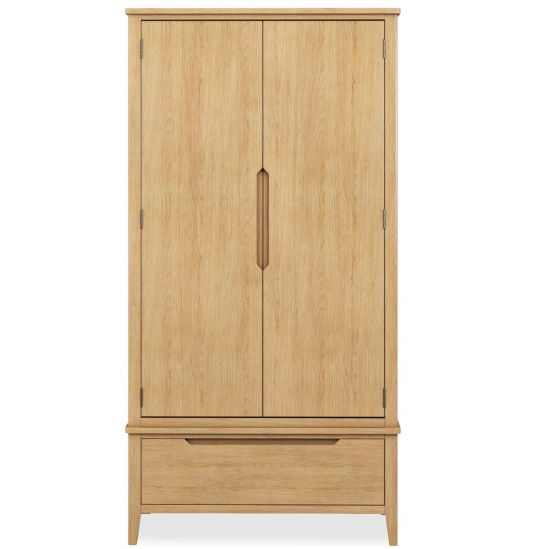 Harkus Oak Double Wardrobe With Drawer