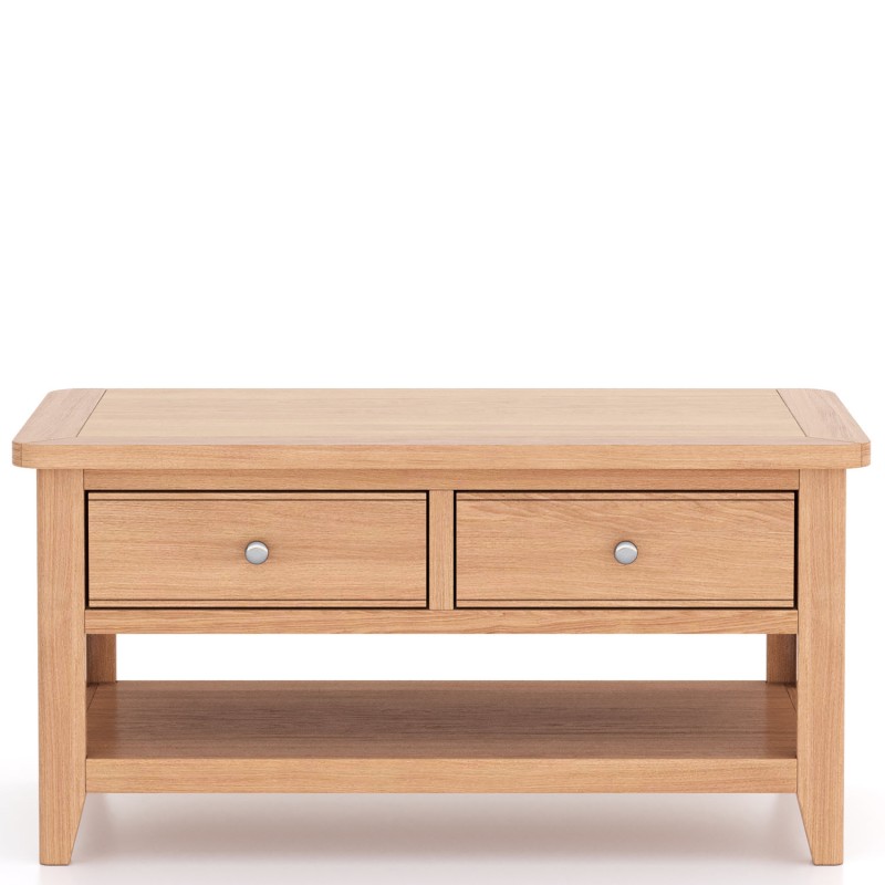 Harlyn Natural Oak Coffee Table 2 Drawers